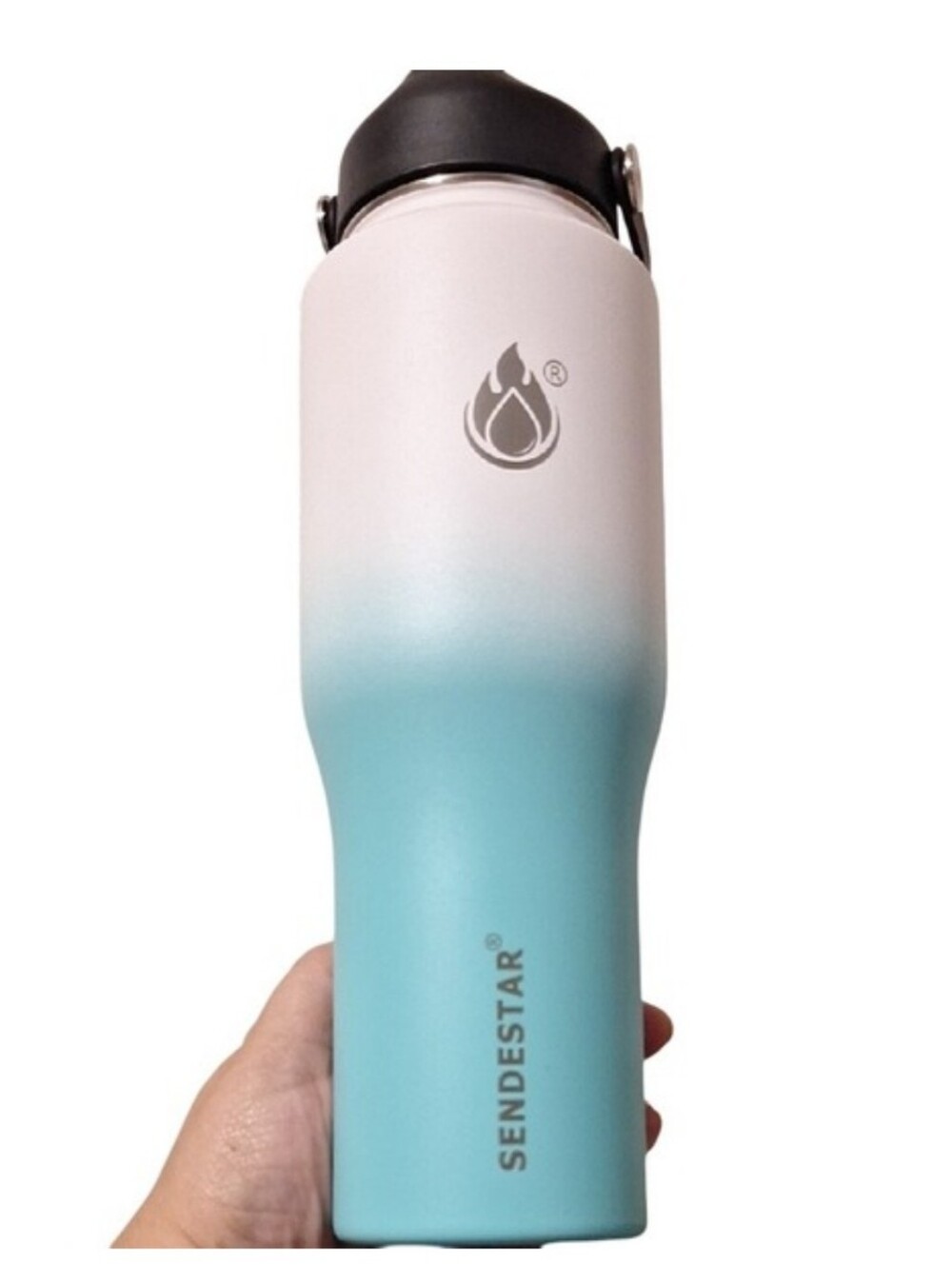 Sendestar 32oz Double Wall Stainless Steel Insulated Water Bottle White Tiffany‎
